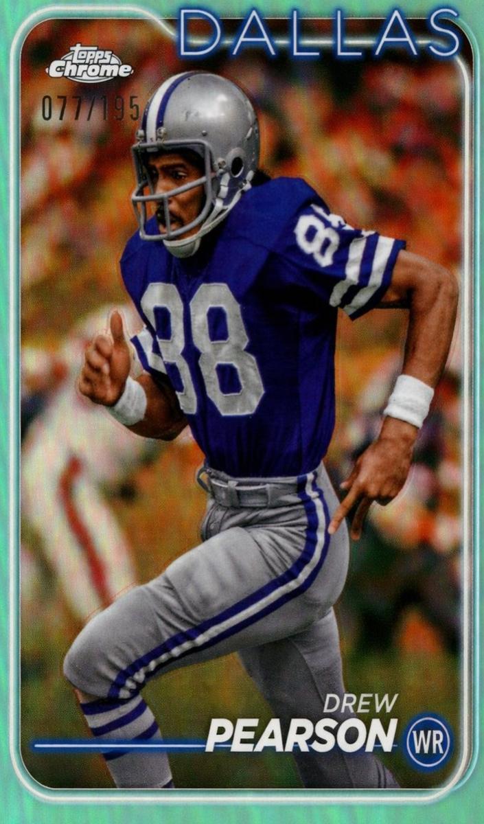 2024 Topps Chrome Football Aqua Refractor Drew Pearson #42
