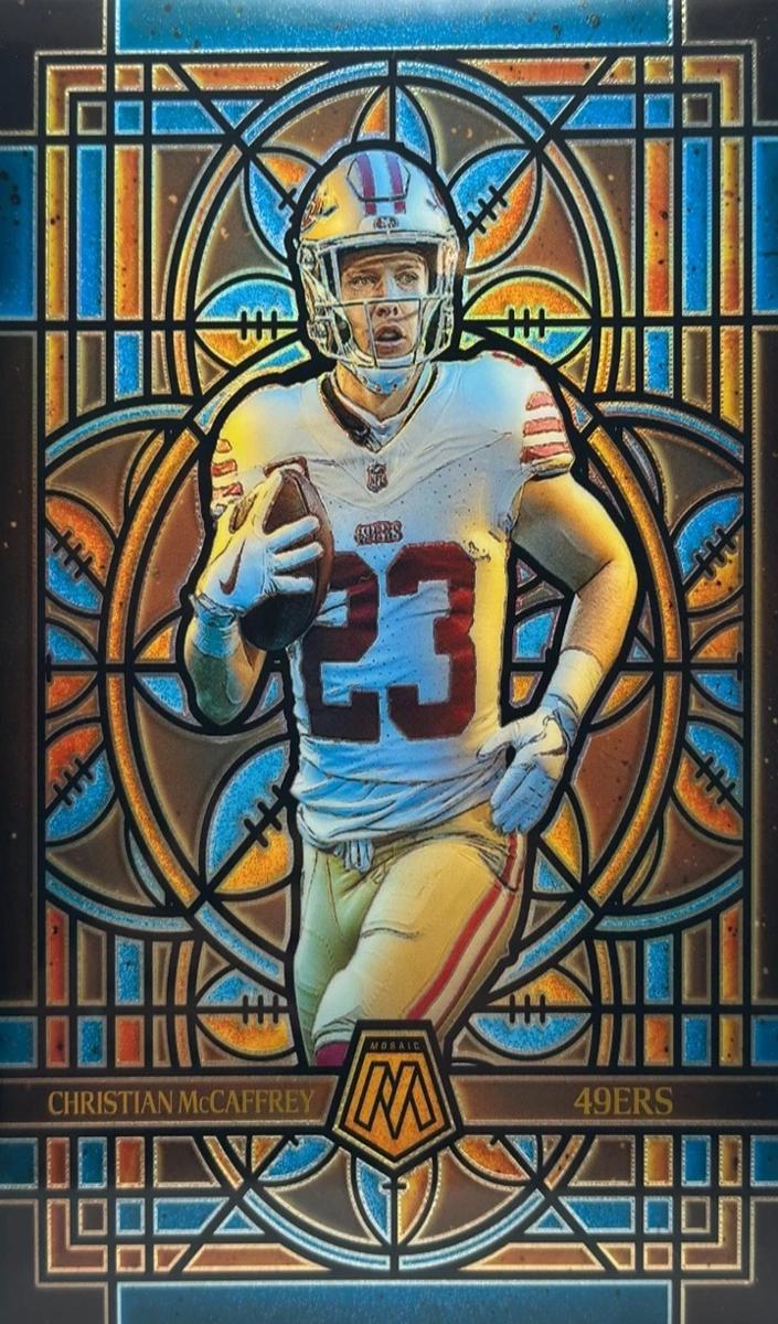 2025 Panini Mosaic Football Oversized Christian McCaffrey #22 PSA 10
