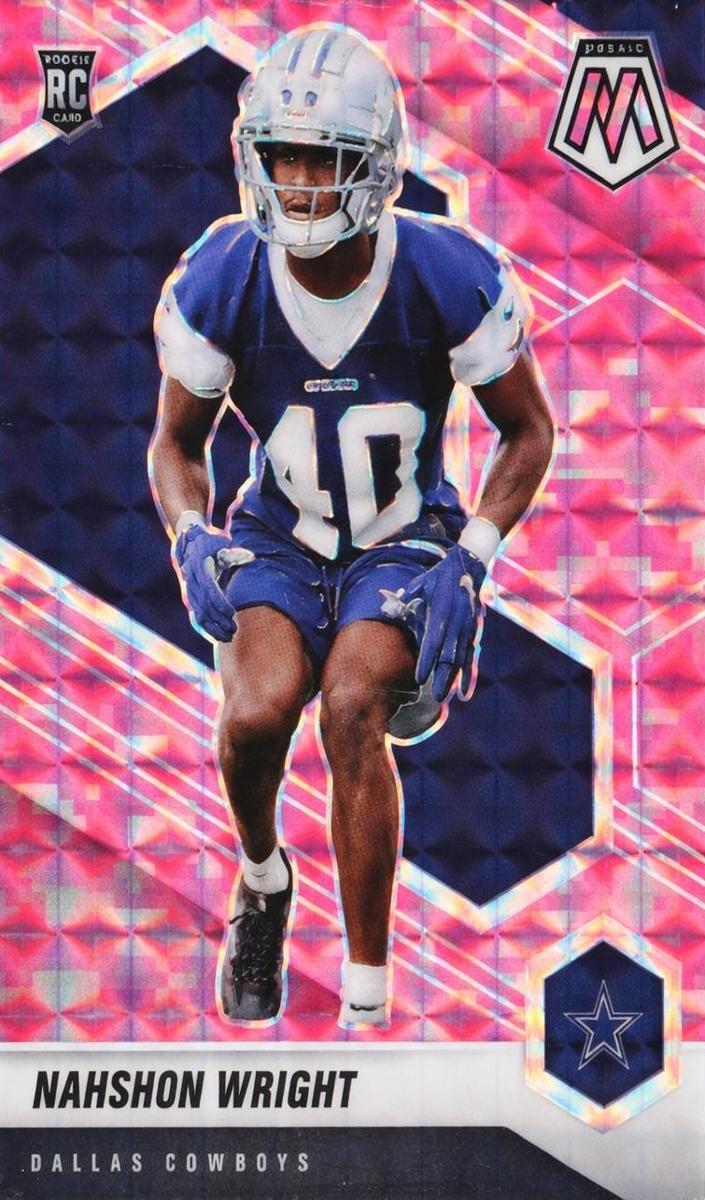 2021 Panini Mosaic Football Camo Pink Nahshon Wright #349