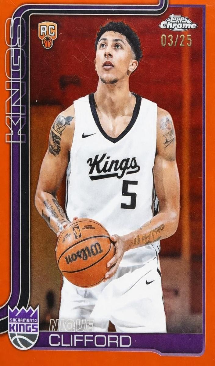 2025 Topps Chrome Basketball Orange Refractor Nique Clifford #274