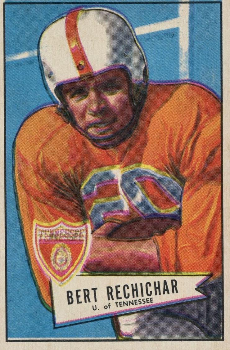 1952 Bowman Small Football Bert Rechichar #136