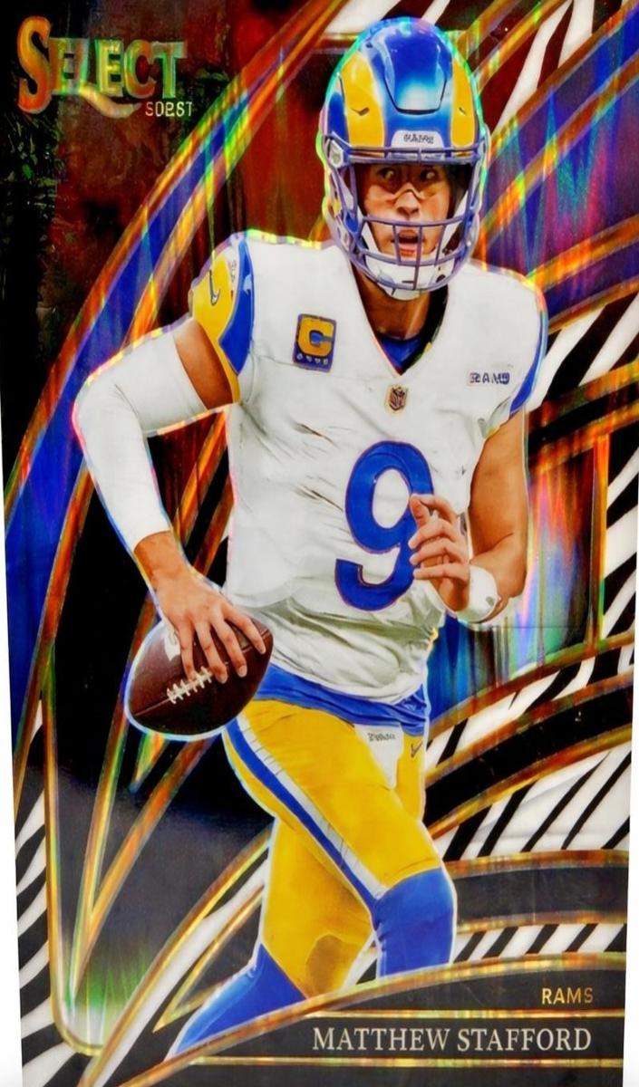 2025 Panini Select Football Zebra Matthew Stafford #219 PSA 8