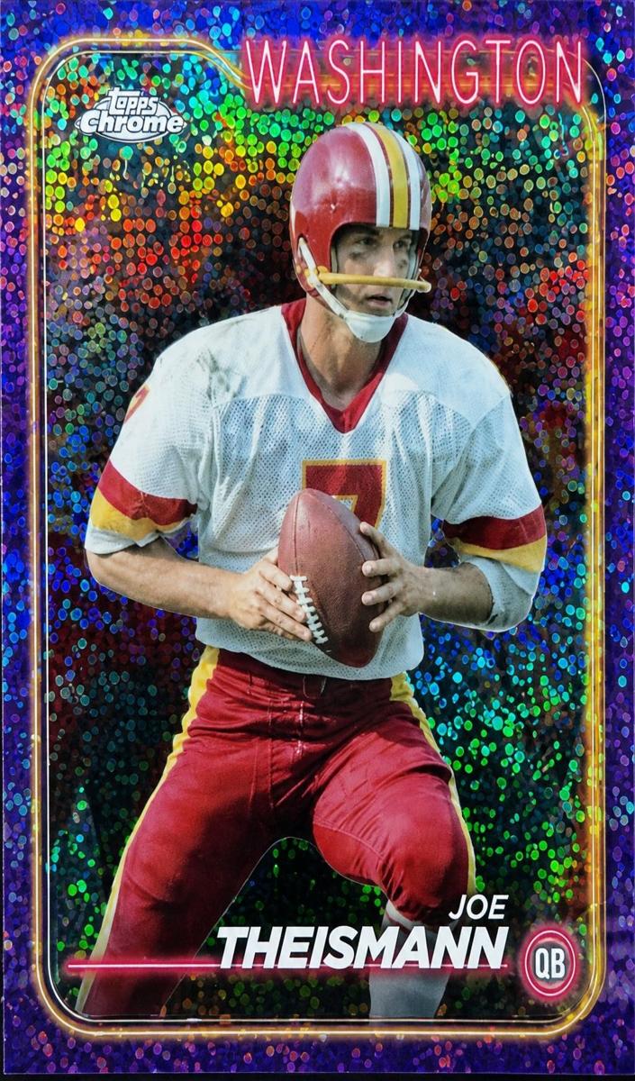 2024 Topps Chrome Football Purple Speckle Refractor Joe Theismann #196