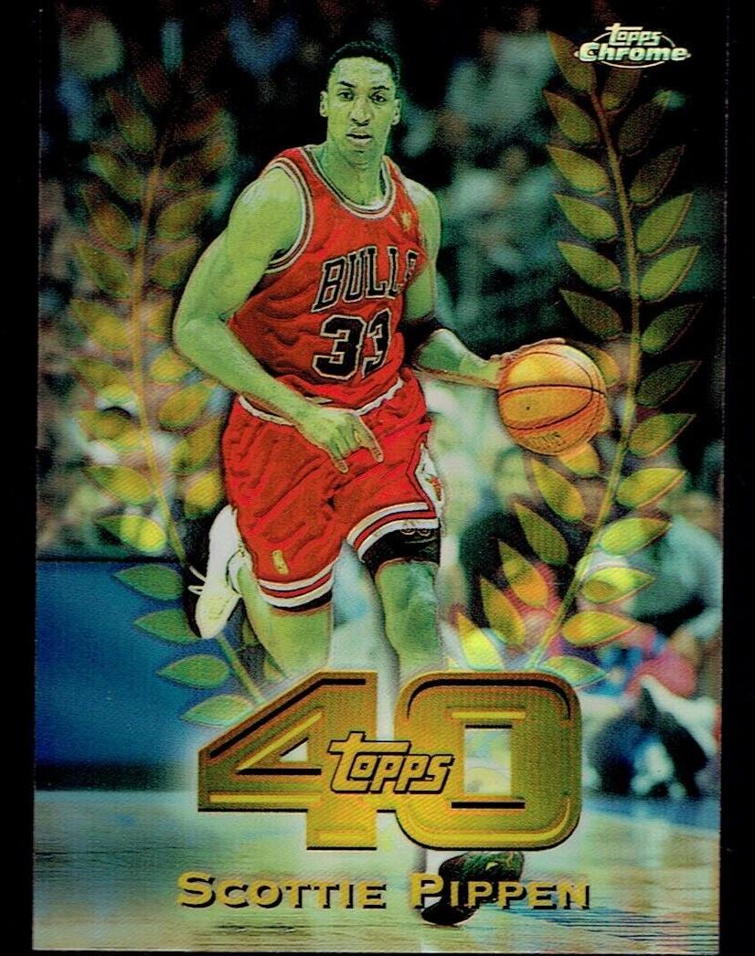 1997 Topps Chrome Basketball Refractor Scottie Pippen #T40