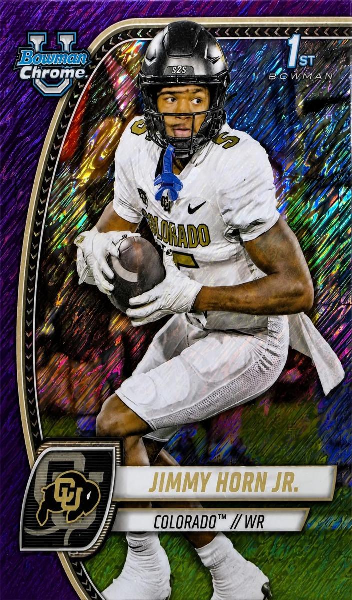 2024 Bowman Chrome University Football Shimmer Purple Refractor Jimmy Horn Jr. #101 PSA 10