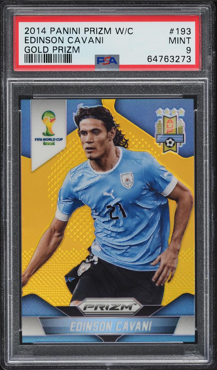 2014 Panini Prizm World Cup Soccer Gold Edinson Cavani #193 PSA 9