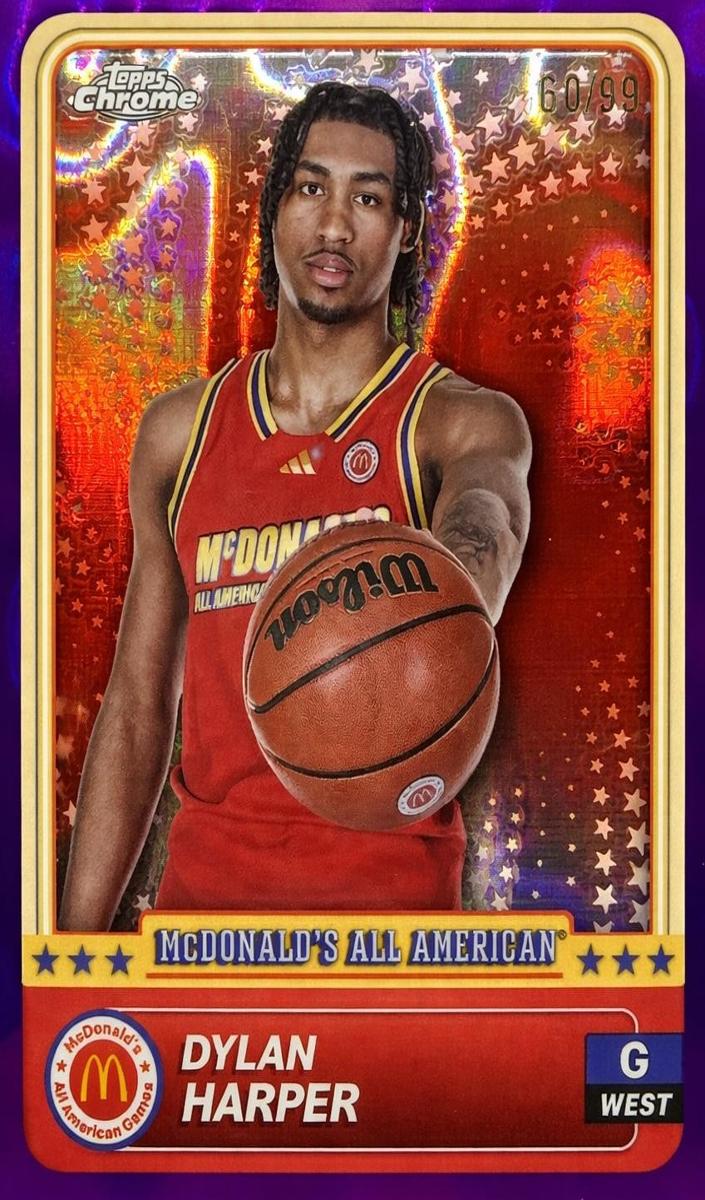 2024 Topps Chrome McDonald's All American Basketball Purple Lava Refractor Dylan Harper #88