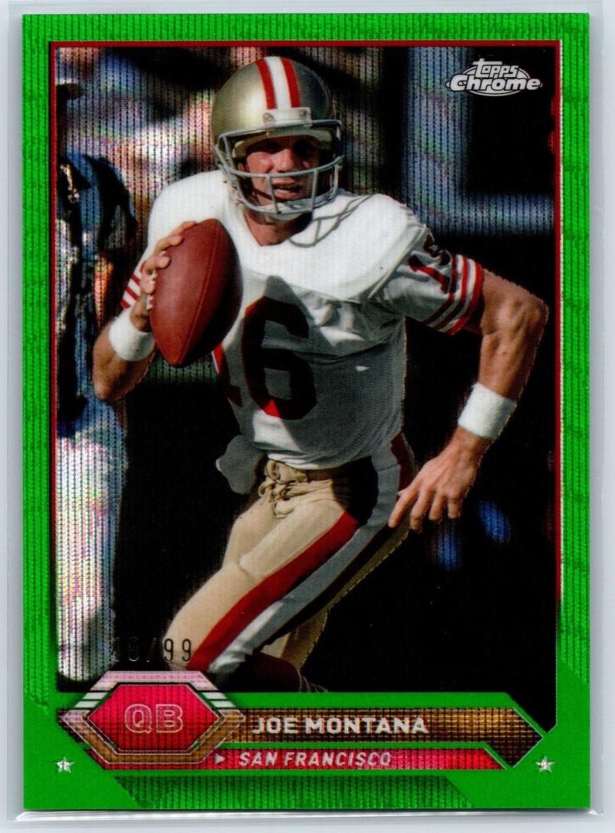2023 Topps Composite Football Green Wave Refractor Joe Montana #16