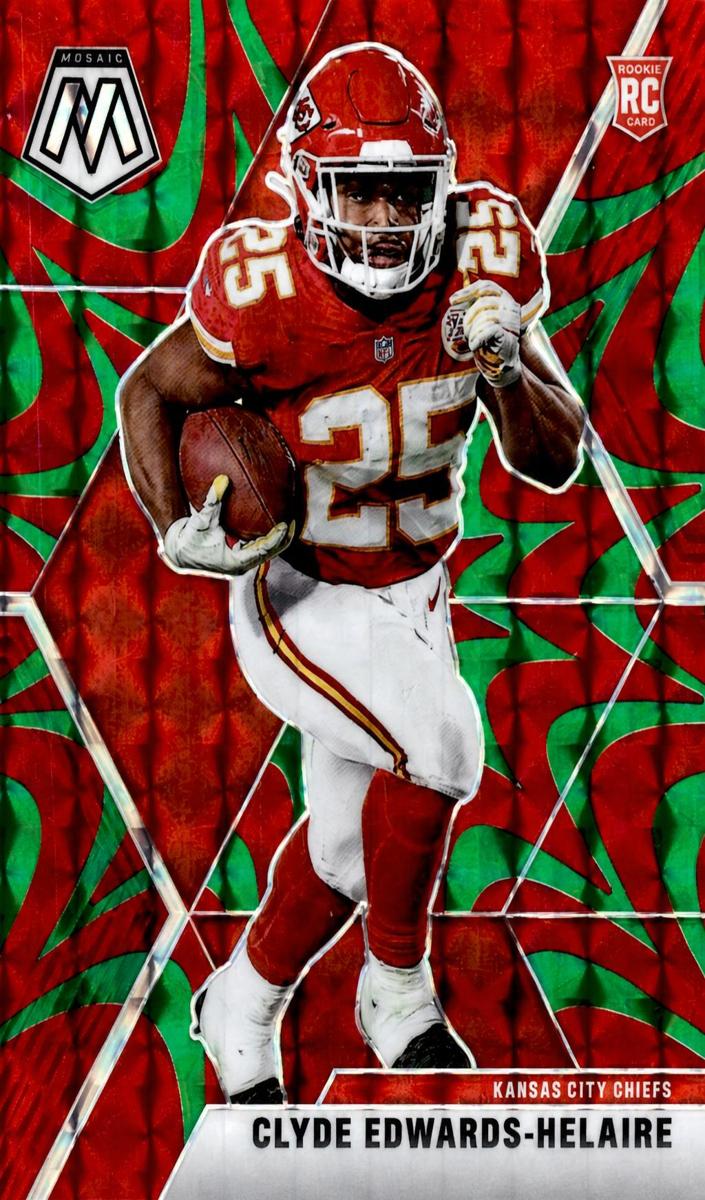 2020 Panini Mosaic Football Mosaic Reactive Green Clyde Edwards-Helaire #212 PSA 10