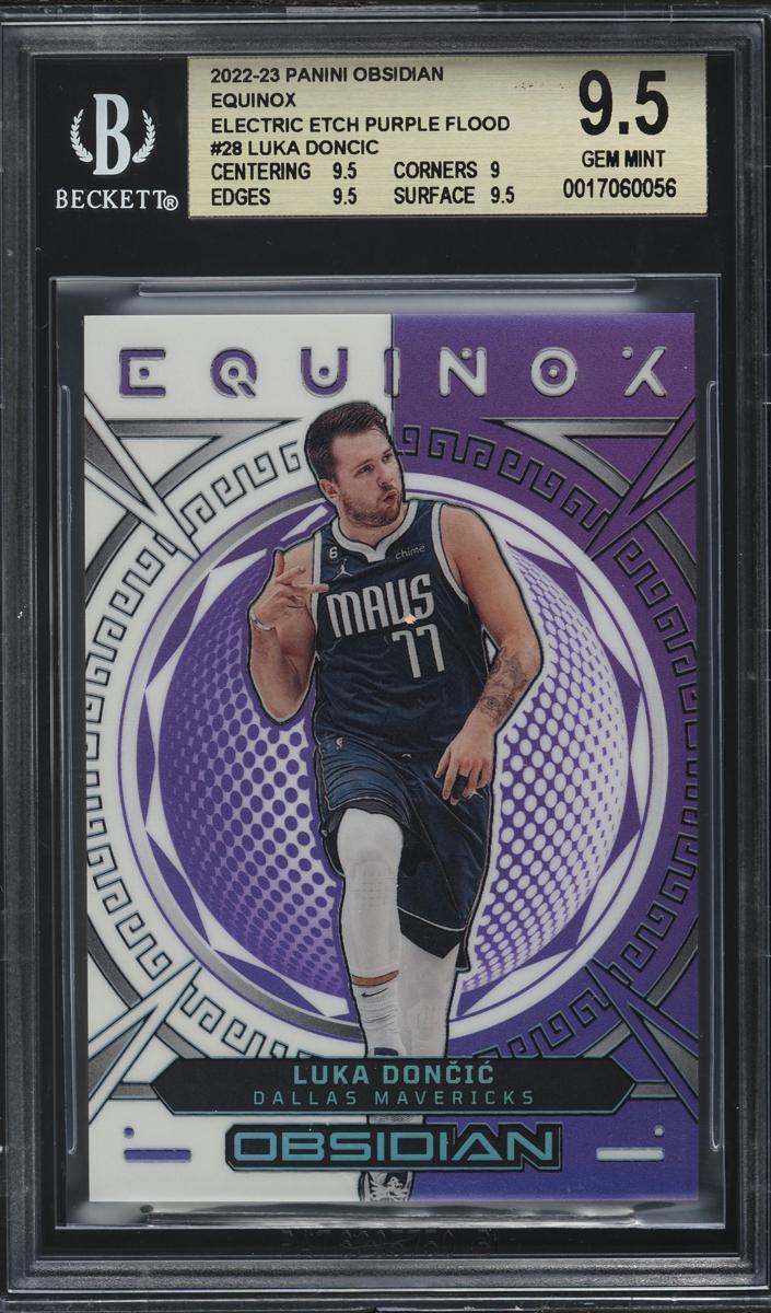 2022 Panini Obsidian Basketball Electric Etch Purple Flood Luka Doncic #28 BGS 9