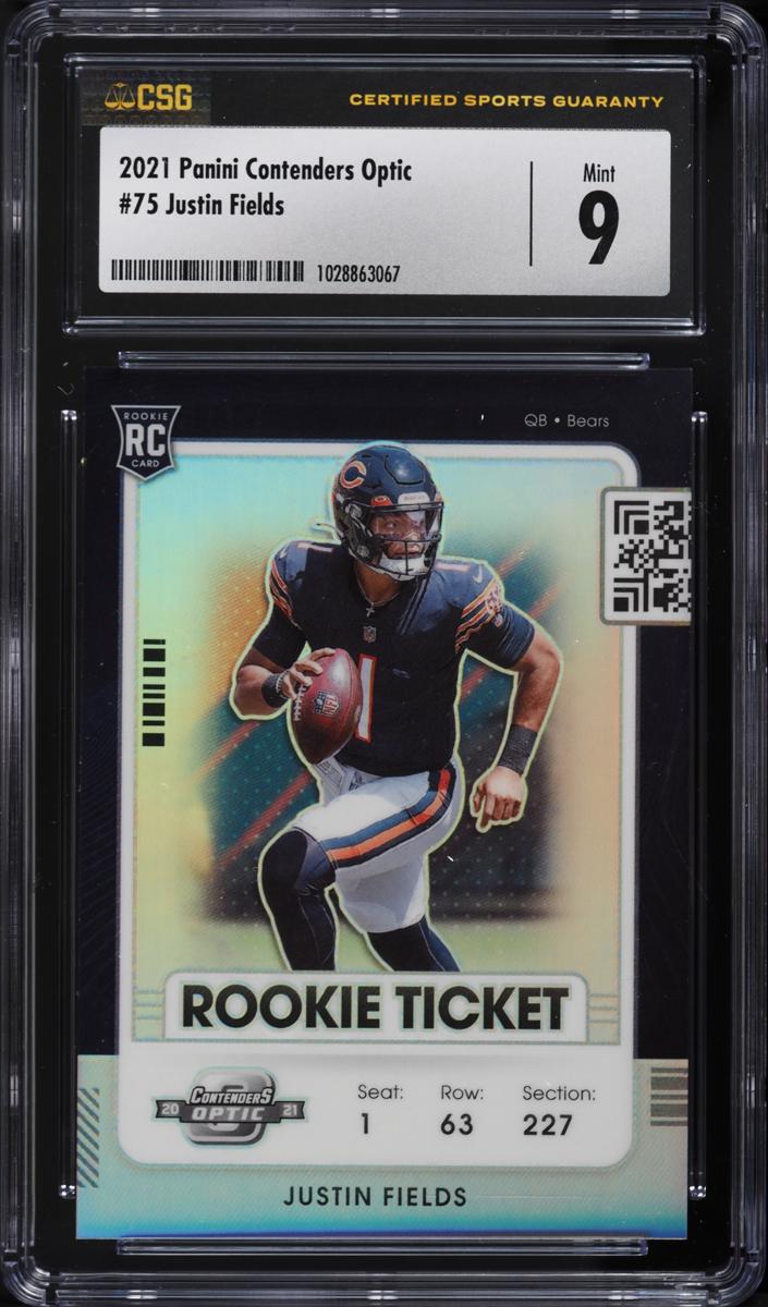 2021 Panini Contenders Optic Football Silver Justin Fields #75 PSA 8.5