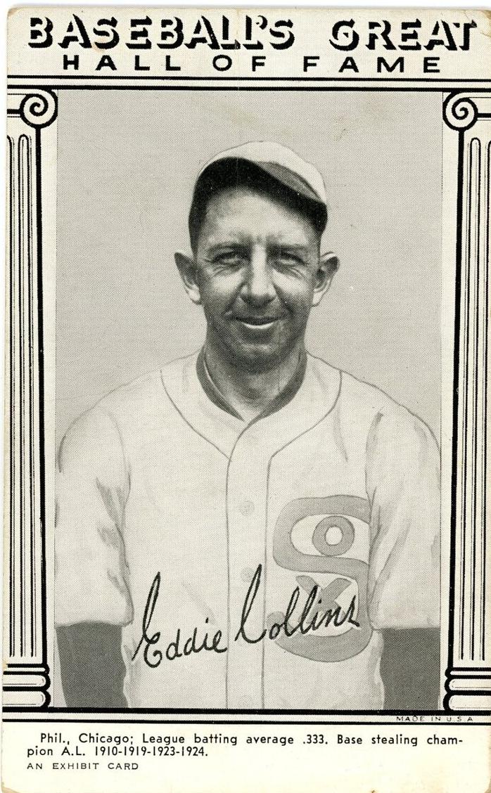 1948 Exhibits Baseball's Great Hall of Fame Baseballf Eddie Collins #NNO PSA 6