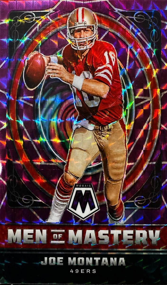 2022 Panini Mosaic Football Purple Joe Montana #MM-15 SGC 9.5