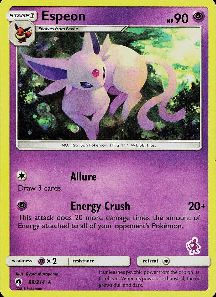 2018 Pokemon Sun & Moon Lost Thunder Espeon #89