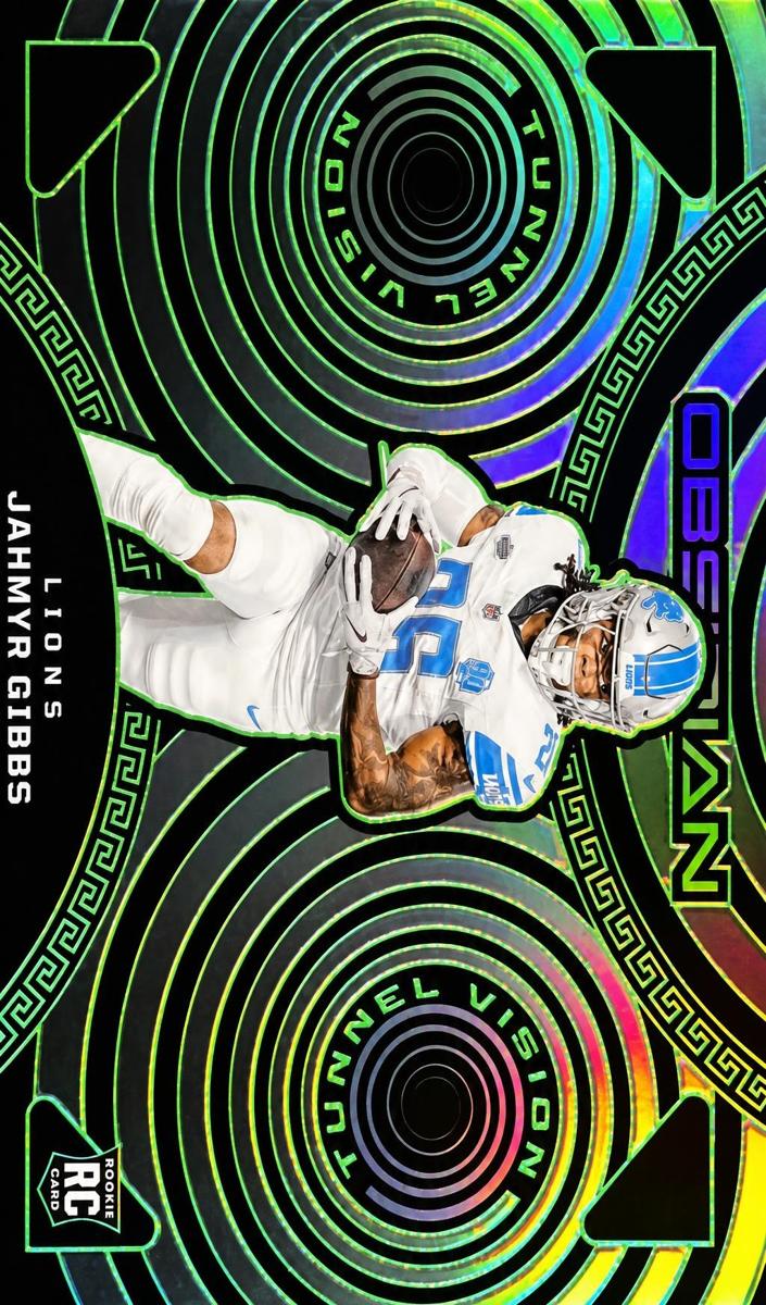 2023 Panini Obsidian Football Electric Etch Green Jahmyr Gibbs #7