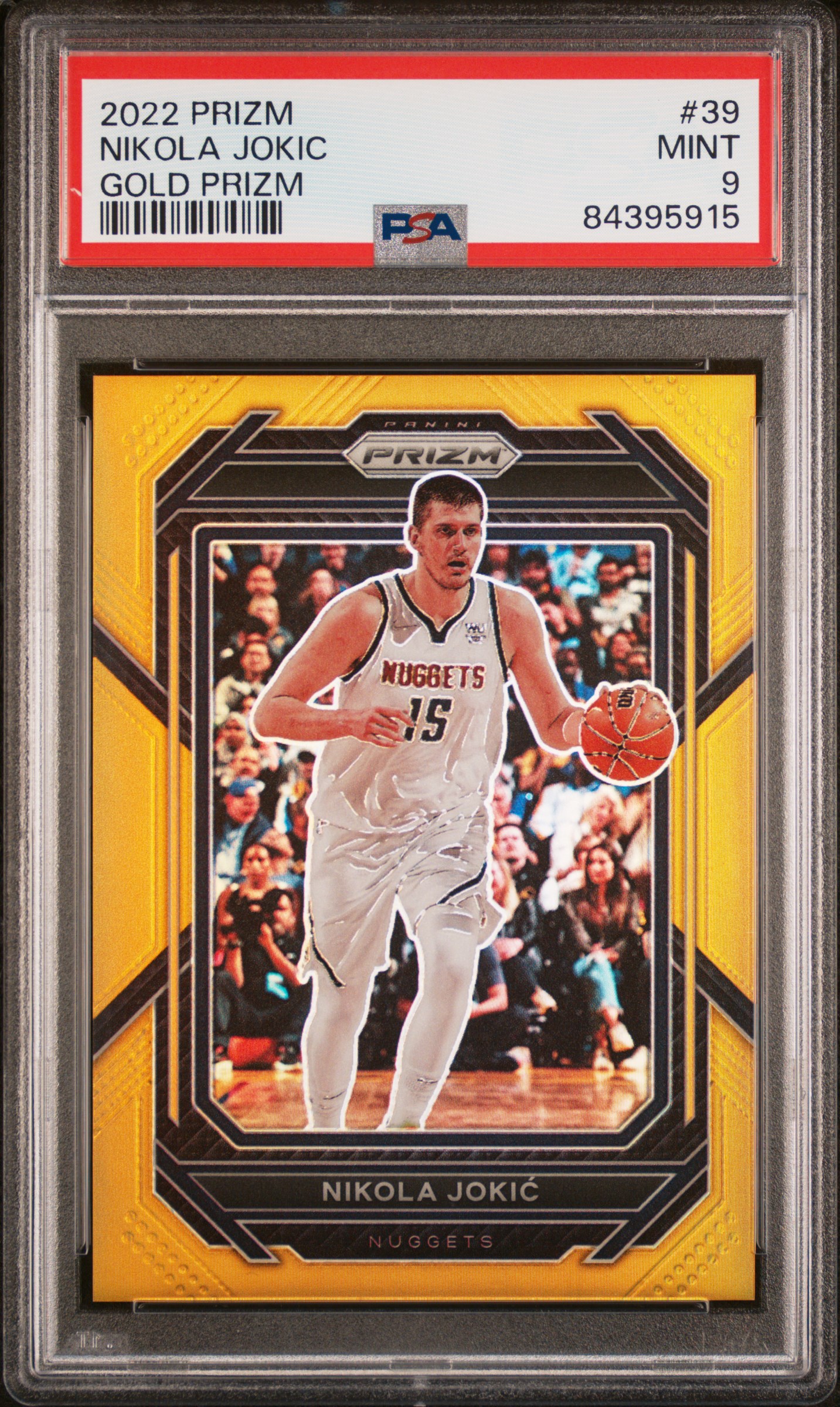 2022 Panini Prizm Basketball Gold Nikola Jokic #39 PSA 8.5