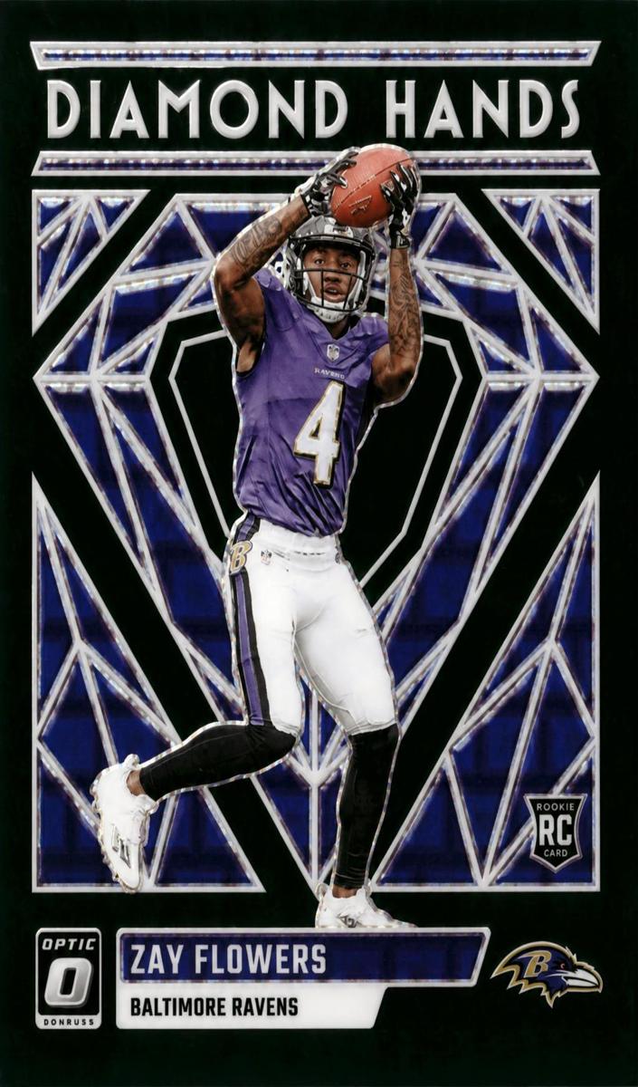 2023 Donruss Optic Football Black Pandora Zay Flowers #DH-ZF PSA 10