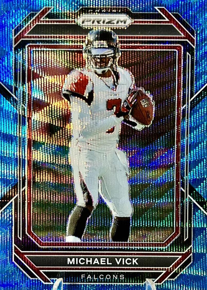 2022 Panini Prizm Football Blue Wave Michael Vick #18 PSA 9