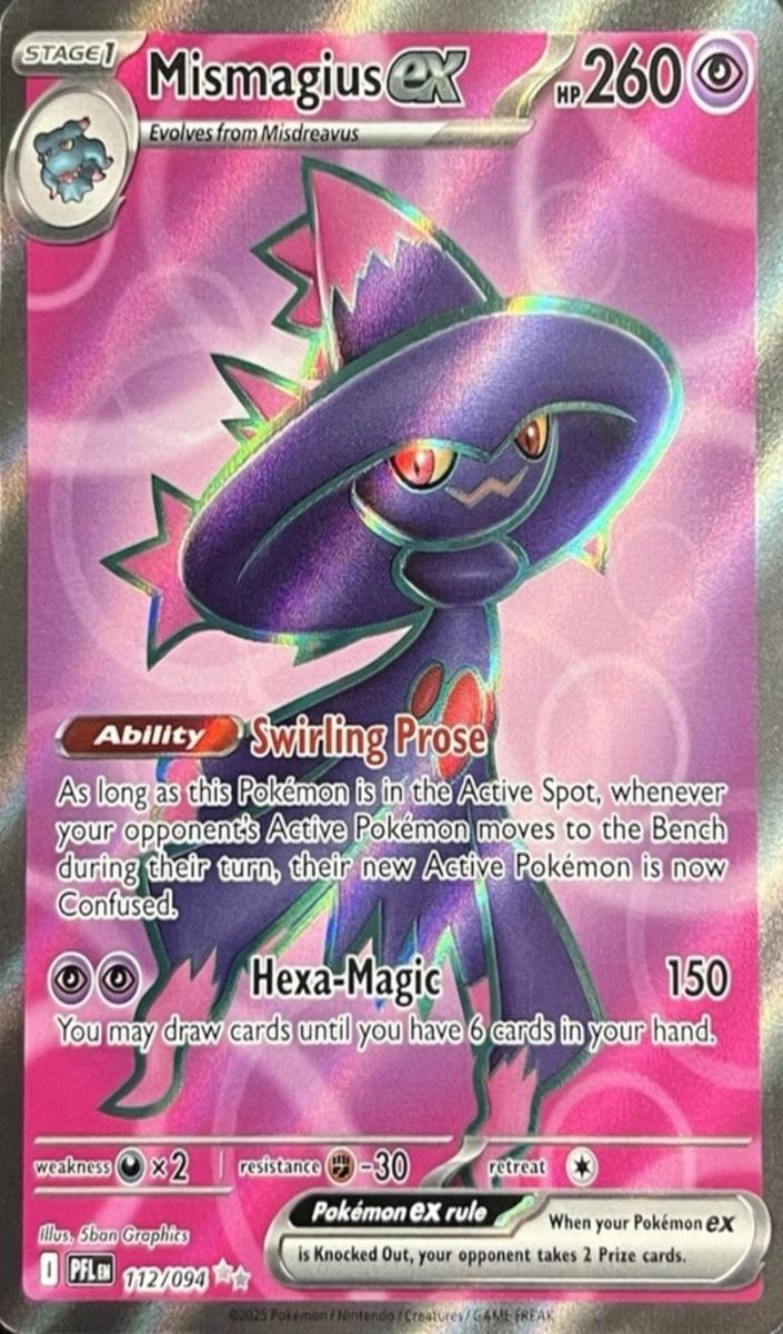 2025 Pokemon Mega Evolution Phantasmal Flames Mismagius EX #112 CGC 10