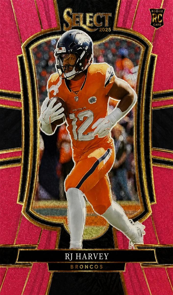 2025 Panini Select Football Pink Glitter RJ Harvey #110