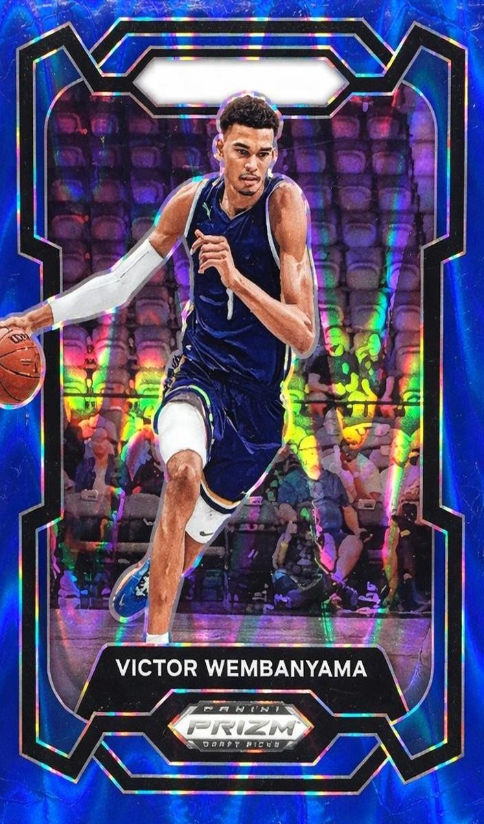 2024 Panini Prizm Draft Picks Basketball Blue Seismic Victor Wembanyama #99