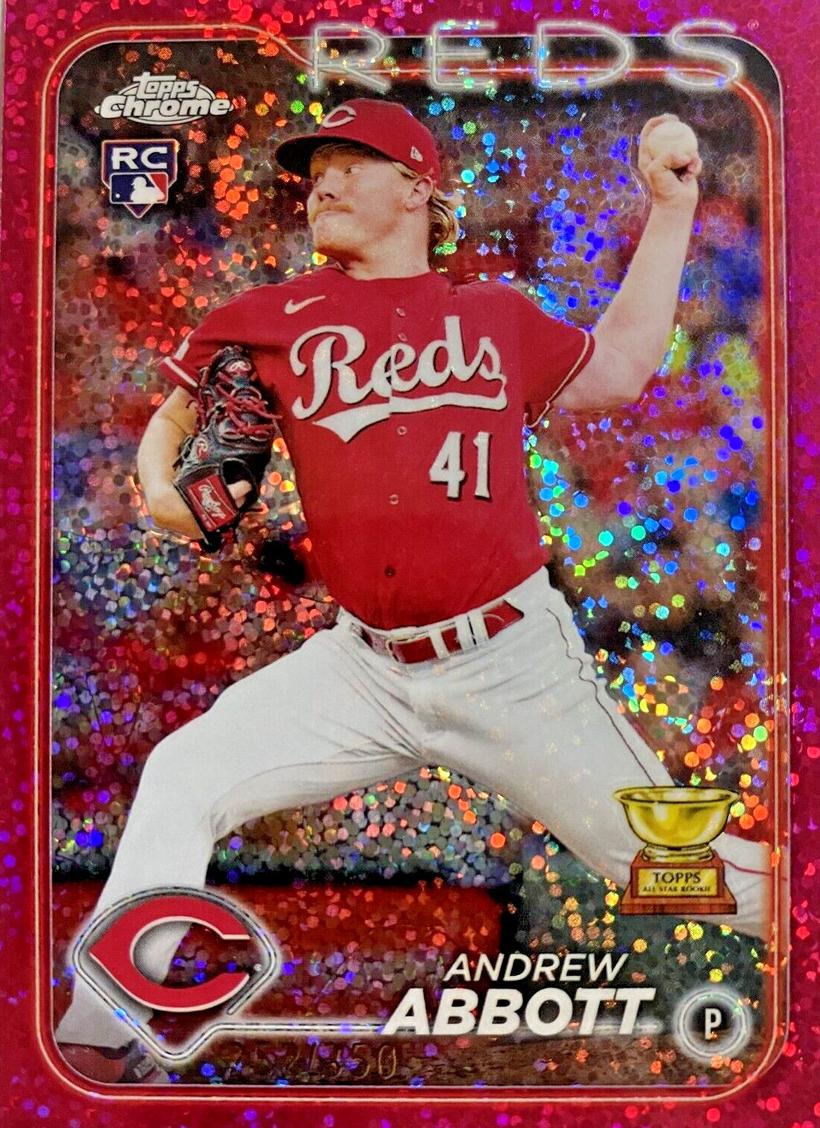 2024 Topps Chrome Baseball Magenta Speckle Andrew Abbott #154 PSA 9