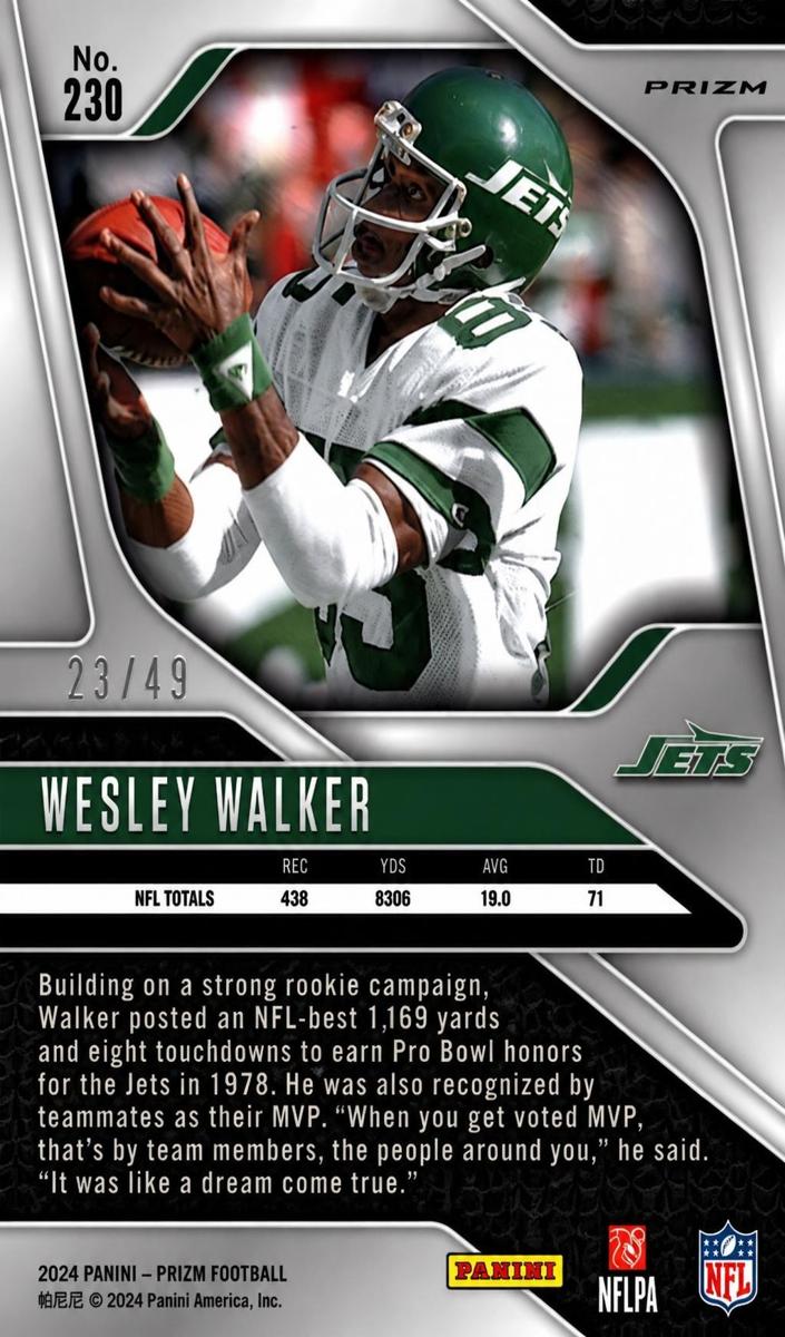 2024 Panini Prizm Football Purple Power Wesley Walker #230