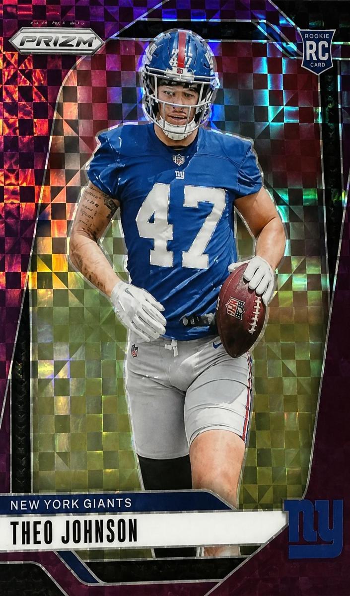 2024 Panini Prizm Football Purple Power Theo Johnson #390 PSA 8.5