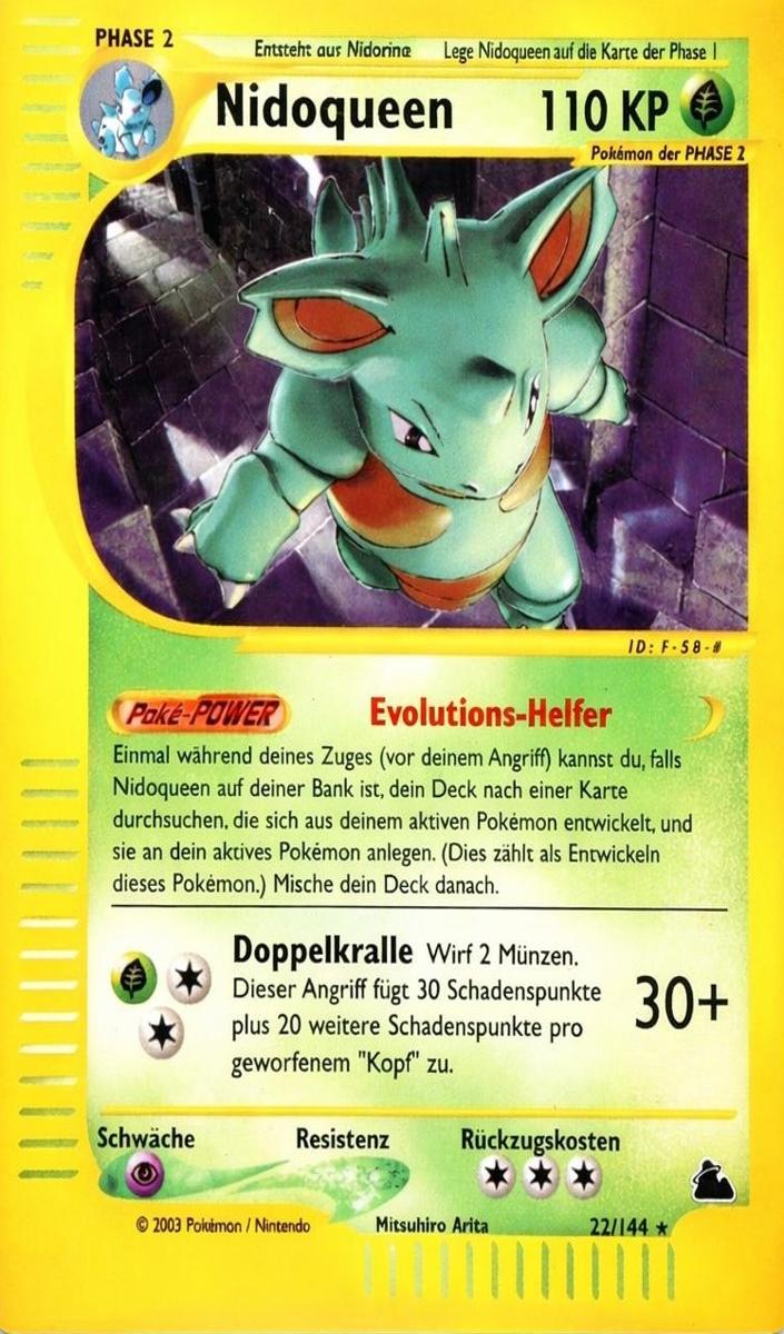 2003 Pokemon Skyridge Reverse Foil Nidoqueen #22 PSA 8