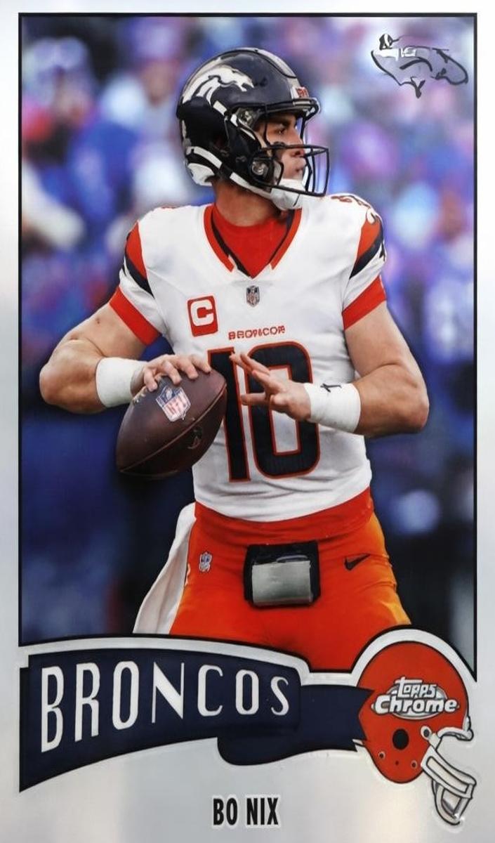 2024 Topps Chrome Football Refractor Bo Nix #74TF-4 CGC 9