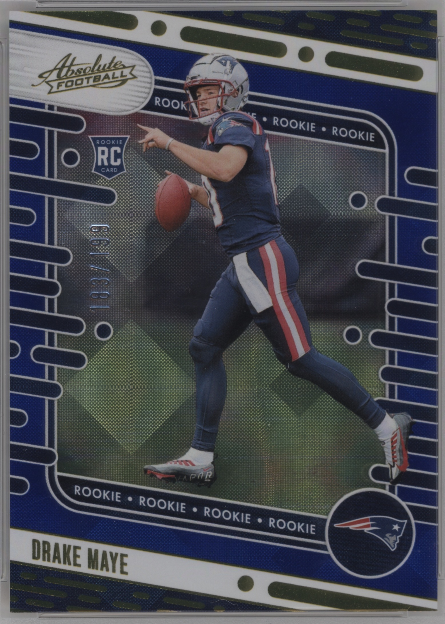 2024 Panini Absolute Football Blue Diamonds Drake Maye #103 PSA 9