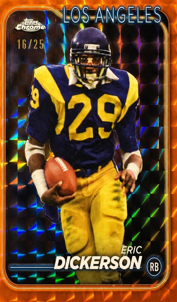 2024 Topps Chrome Football Orange Geometric Refractor Eric Dickerson #104
