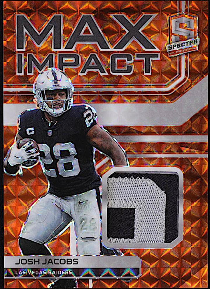 2022 Panini Spectra Football Neon Orange Josh Jacobs #MI-JJA