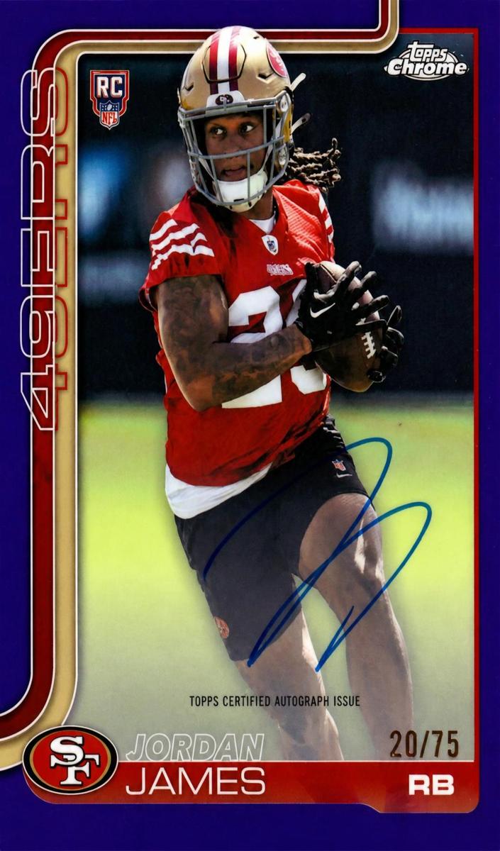 2025 Topps Chrome Football Purple Lava Refractor Jordan James #RA-JJ