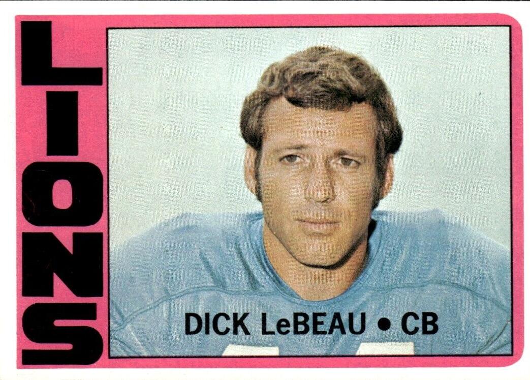 1972 Topps Football Dick Lebeau #335 PSA 8