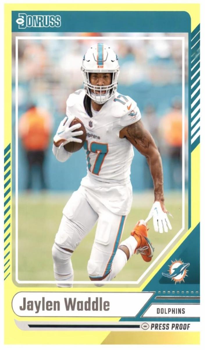 2024 Panini Donruss Football Press Proof Yellow Jaylen Waddle #125