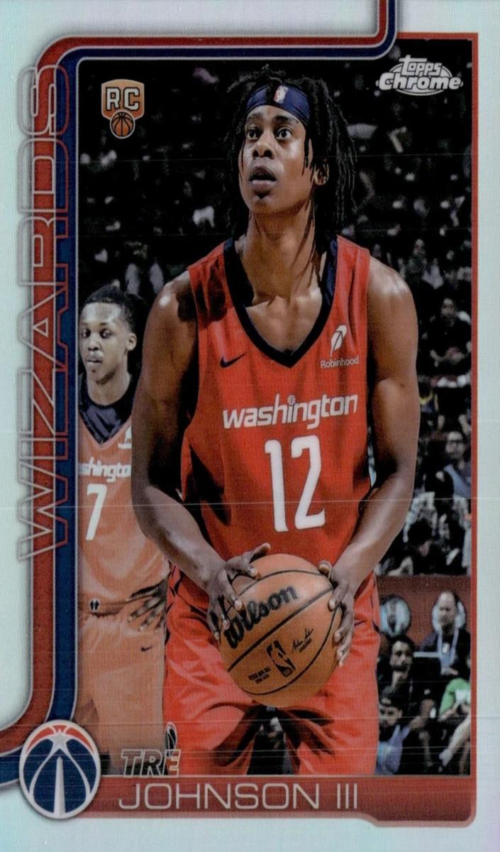 2025 Topps Chrome Basketball Refractor Tre Johnson III #256 PSA 8