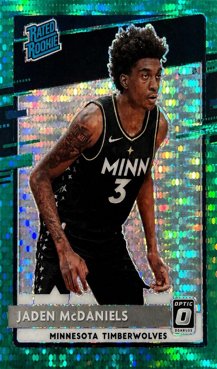 2020 Donruss Optic Basketball Fanatics Green Pulsar Jaden McDaniels #178