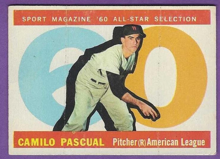 1960 Topps Baseball All-Star Camilo Pascual #569 PSA 8