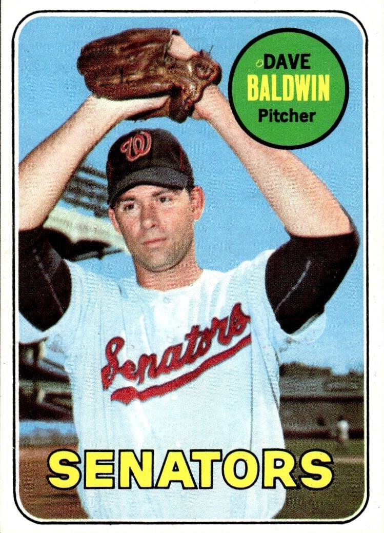 1969 Topps Baseball Dave Baldwin #132 PSA 8
