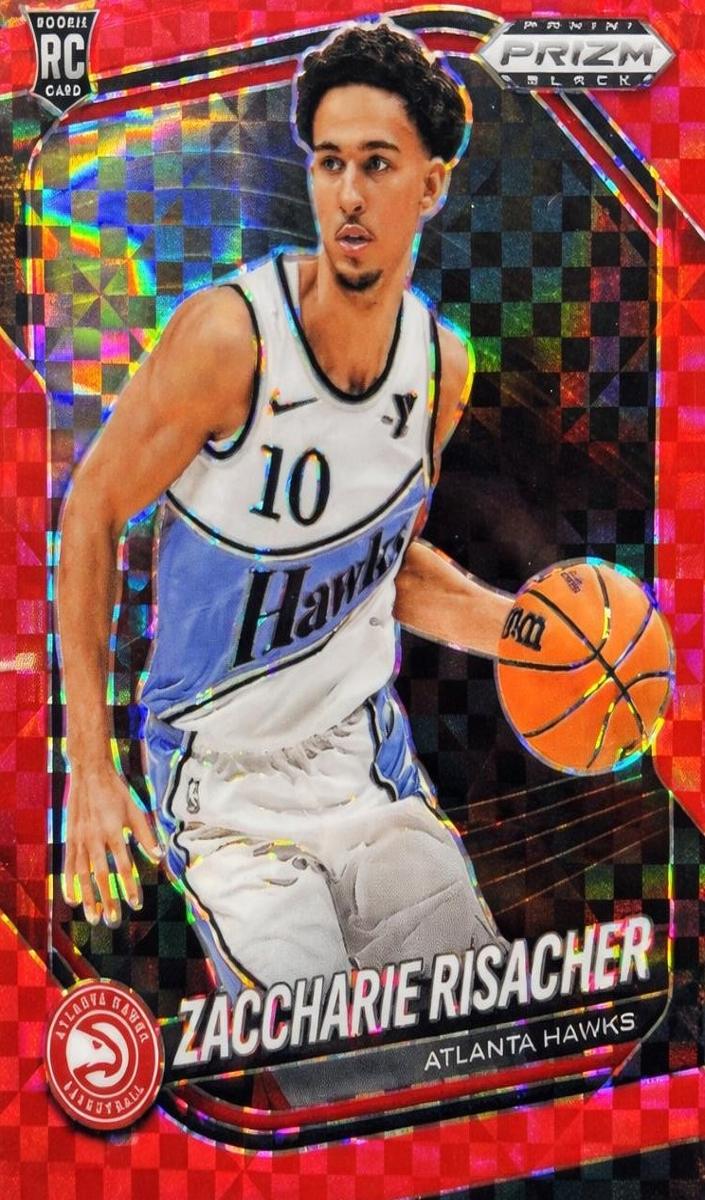 2024 Panini Prizm Black Basketball Red Power Zaccharie Risacher #181 PSA 8