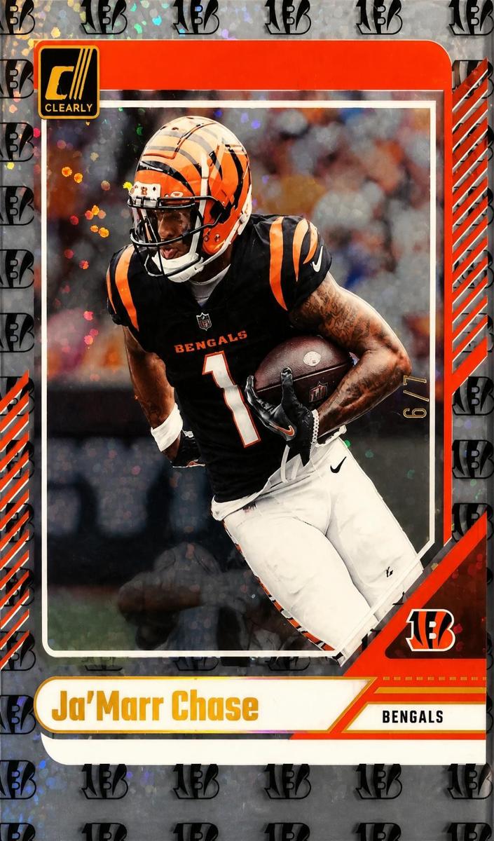 2024 Panini Clearly Donruss Football Team Logos Ja'Marr Chase #13 PSA 8