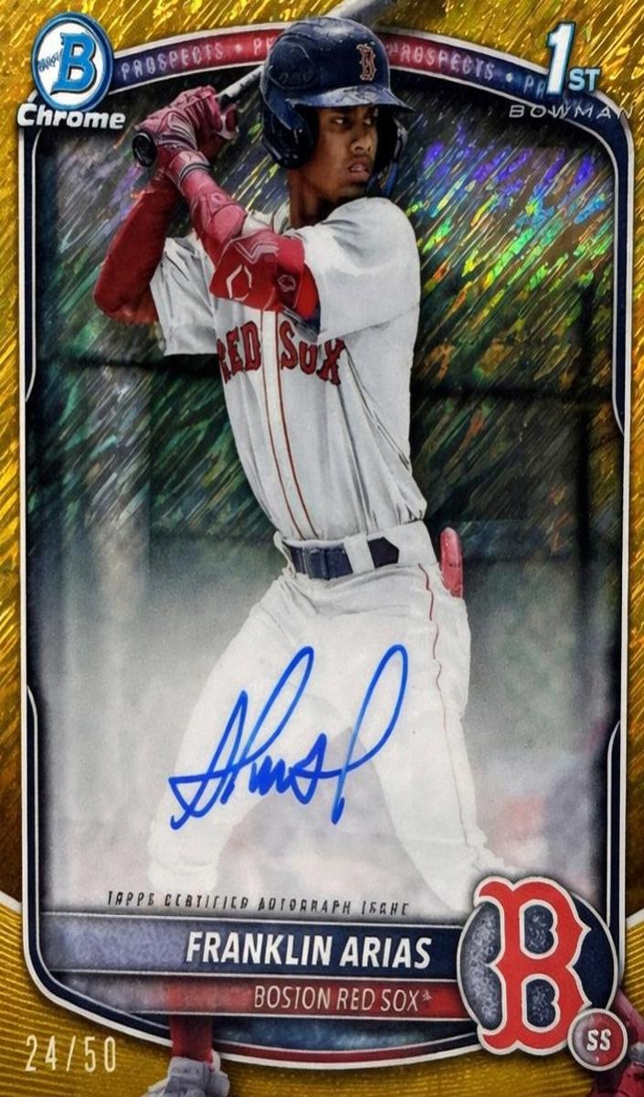 2025 Bowman Chrome Prospects Baseball Gold Shimmer Franklin Arias #CPA-FA