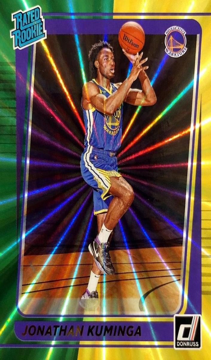2021 Panini Donruss Basketball Holo Green & Yellow Laser Jonathan Kuminga #240 PSA 10