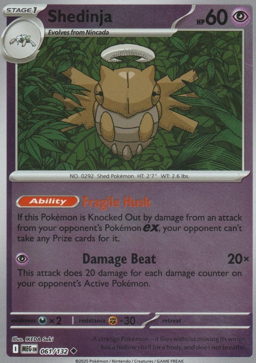 2025 Pokemon Mega Evolution Reverse Holo Shedinja #61
