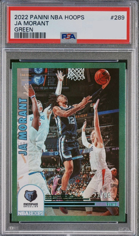 2022 Panini Hoops Basketball Green Ja Morant #289 PSA 8.5