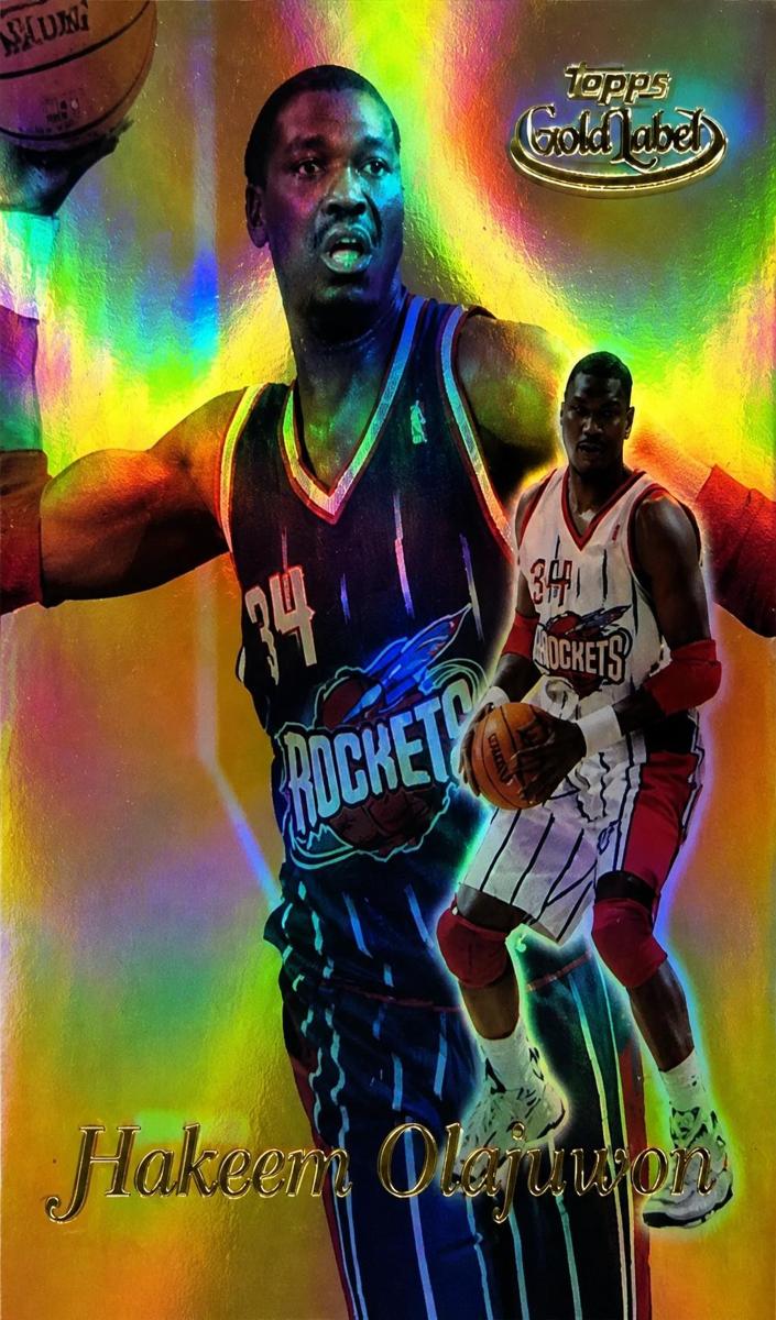 1999 Topps Gold Label Basketball Class 3 Black Label Hakeem Olajuwon #77