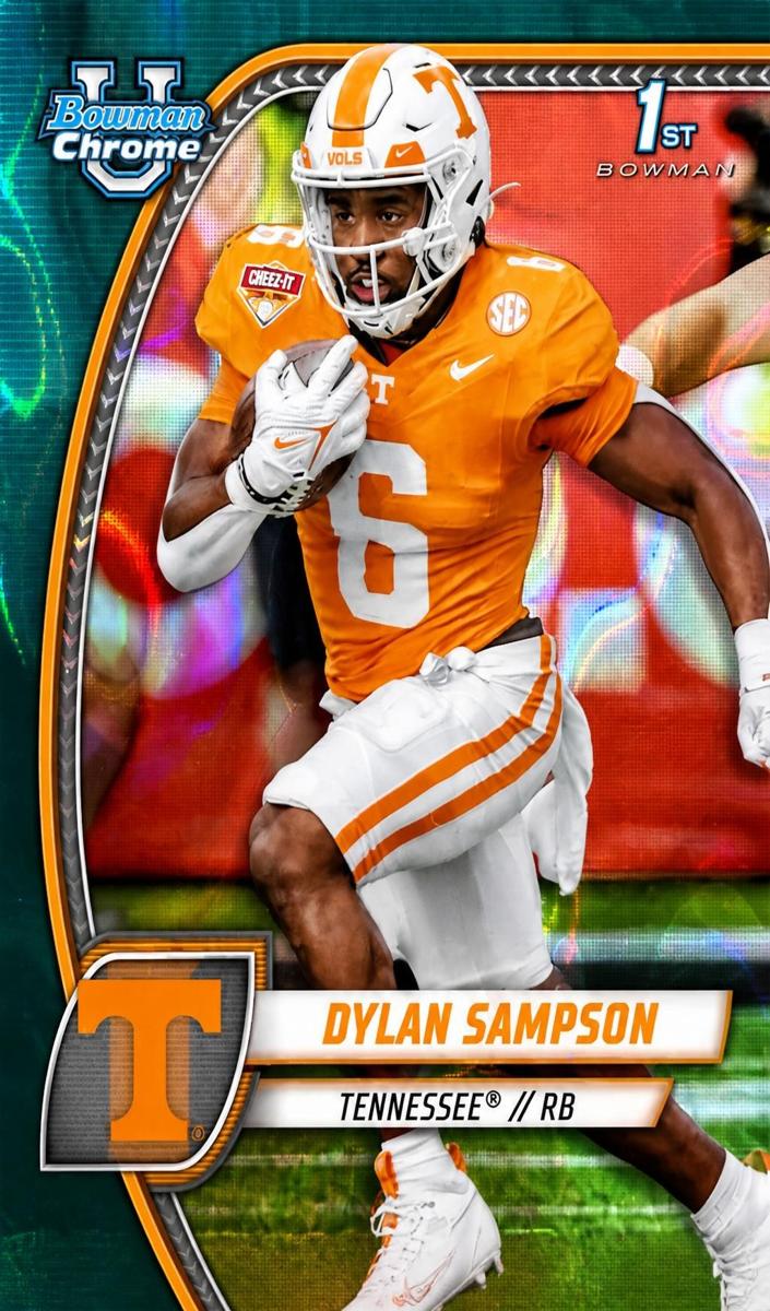 2024 Bowman Chrome University Football Teal Lava Refractor Dylan Sampson #69 SGC 9.5