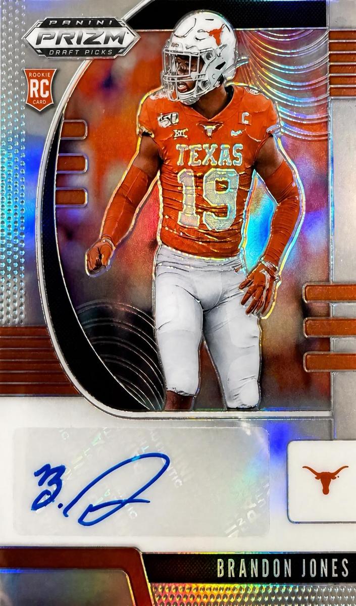 2020 Panini Prizm Draft Picks Football Blue Prizm Brandon Jones #172 PSA 9