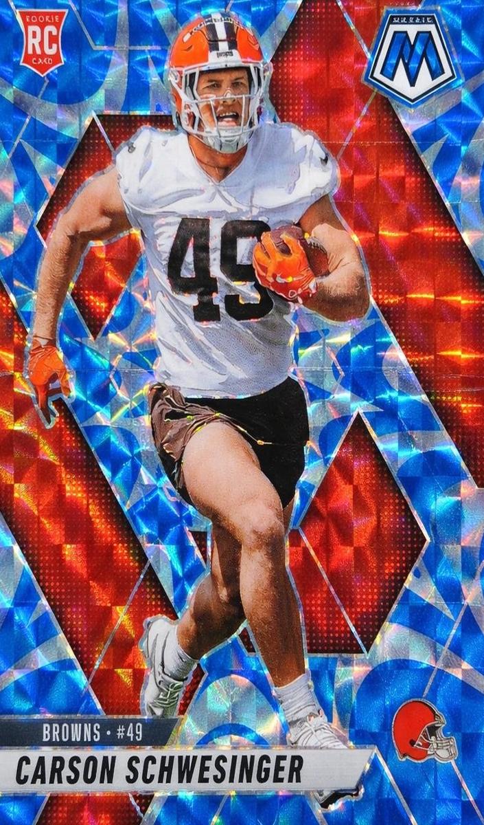2025 Panini Mosaic Football Reactive Blue Carson Schwesinger #371